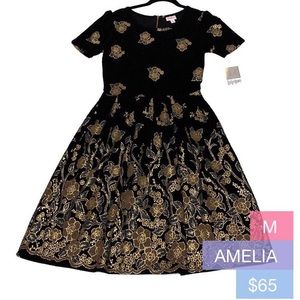 LuLaRoe Amelia Dress Elegant Rare HTF Medium
